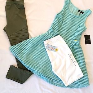 Girls pre-teen bundle: dress NWT, leggings NWOT, bike shorts NWT